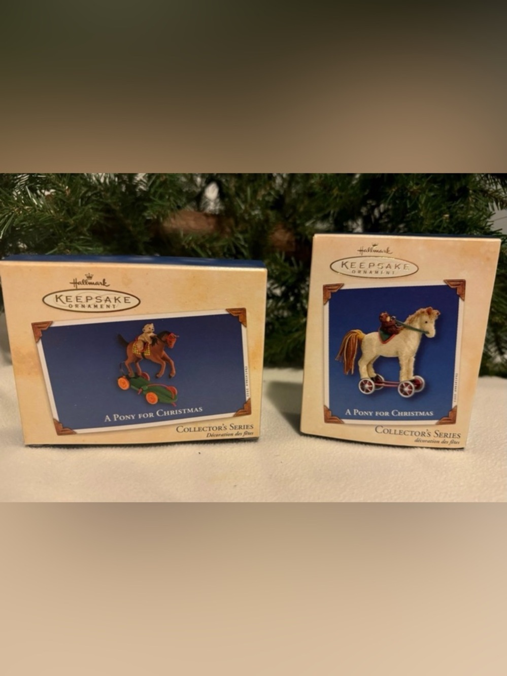 Hallmark Keepsake Ornament ‘A Pony For Christmas’ Bundle of 2 Festive Holiday